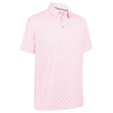 Callaway Gents Twill Print Polo Shirt Strawberry Pink (689)