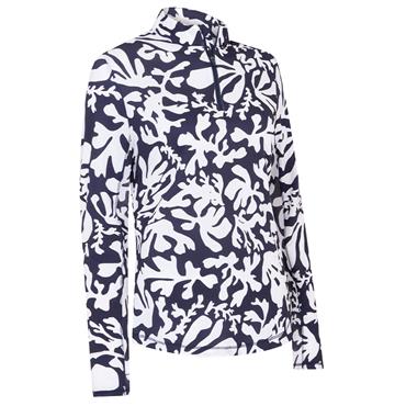Callaway Ladies Abstract Floral Sun Protection Top Peacoat (410)