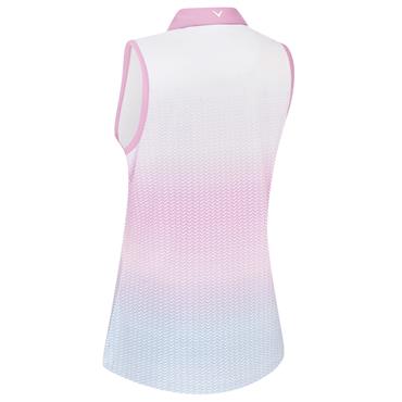 Callaway Ladies Chev Gradient Sleeveless Polo Shirt White (123)