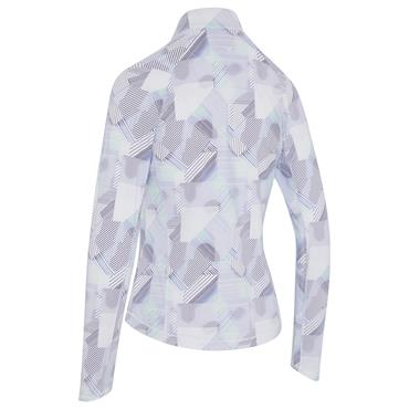 Callaway Ladies Active Geo Print Long Sleeve Sun Protection ¼ Zip Brilliant White (123)