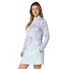 Callaway Ladies Active Geo Print Long Sleeve Sun Protection ¼ Zip Brilliant White (123)