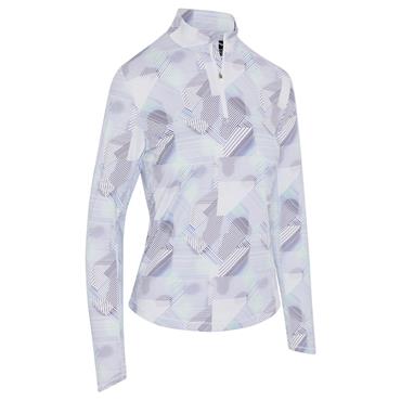 Callaway Ladies Active Geo Print Long Sleeve Sun Protection ¼ Zip Brilliant White (123)