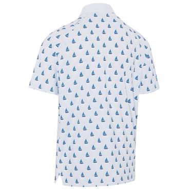 Callaway Gents Sailboat Sunset Geo Print Polo Shirt Bright White (100) 