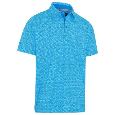 Callaway Gents Tile Gingham Print Polo Shirt Brilliant Blue (431)