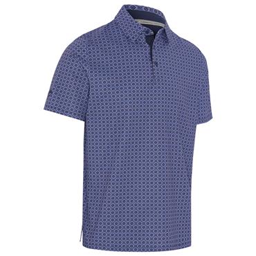 Callaway Gents Golf Club Print Polo Shirt Peacoat (410)