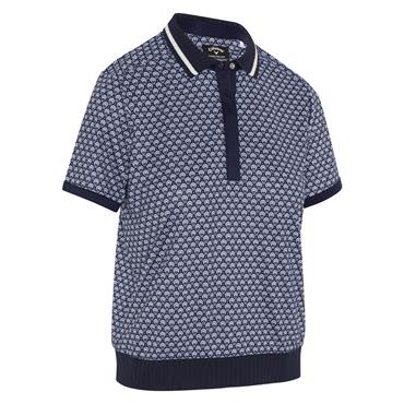 Callaway Ladies Scarf Geo Printed Performance Polo Shirt Peacoat (410)