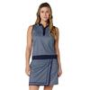 Callaway Ladies Sleeveless Scarf Geo Print Rib Collar Polo Shirt Peacoat (410)