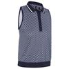 Callaway Ladies Sleeveless Scarf Geo Print Rib Collar Polo Shirt Peacoat (410)