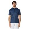 Callaway Gents Chev Plaid Print Polo Shirt Peacoat (410)