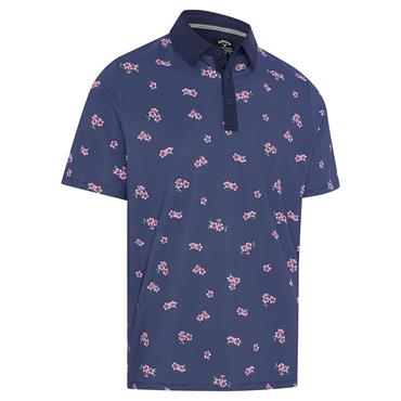 Callaway Gents Azalea Gingham Polo Shirt Peacoat (410)