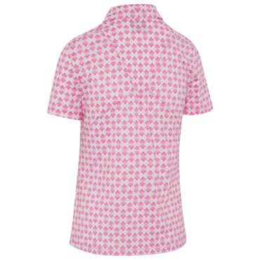 Callaway Ladies Deco Geo Print Mesh Insert Polo Shirt Fuchsia Purple (657)