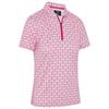 Callaway Ladies Deco Geo Print Mesh Insert Polo Shirt Fuchsia Purple (657)