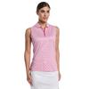 Callaway Ladies Sleeveless Deco Geo Print Polo Shirt Fuchsia Purple (657)