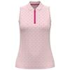 Callaway Ladies Sleeveless Deco Geo Print Polo Shirt Fuchsia Purple (657)