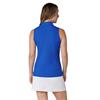 Callaway Ladies Sleeveless Rib Play Zip Mock Polo Shirt Blue Tattoo (959)