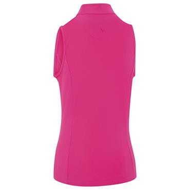 Callaway Ladies Sleeveless Rib Play Zip Mock Polo Shirt Fuchsia Purple (657)