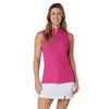 Callaway Ladies Sleeveless Rib Play Zip Mock Polo Shirt Fuchsia Purple (657)