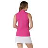 Callaway Ladies Sleeveless Rib Play Zip Mock Polo Shirt Fuchsia Purple (657)