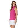 Callaway Ladies Sleeveless Rib Play Zip Mock Polo Shirt Fuchsia Purple (657)