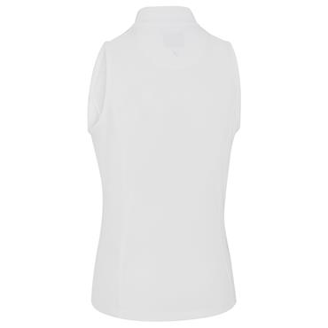Callaway Ladies Sleeveless Rib Play Zip Mock Polo Shirt White (123)