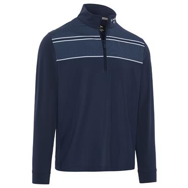 Callaway Gents Block Printed Chev Textured ¼ Zip Pullover Peacoat (410)