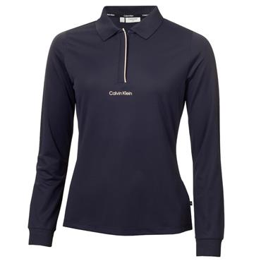 Calvin Klein Golf Ladies Mila Long Sleeve Polo Shirt Navy