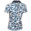 Calvin Klein Golf Ladies Alba Printed Polo Shirt Buttercream - Dark Denim
