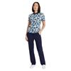 Calvin Klein Golf Ladies Alba Printed Polo Shirt Buttercream - Dark Denim