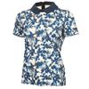Calvin Klein Golf Ladies Alba Printed Polo Shirt Buttercream - Dark Denim