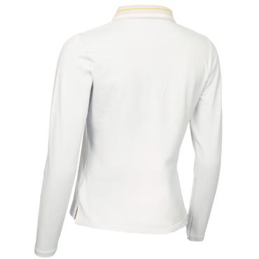 Calvin Klein Golf Ladies Aster Mini Stripe Long Sleeve Polo Shirt Pebble Grey