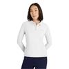 Calvin Klein Golf Ladies Aster Mini Stripe Long Sleeve Polo Shirt Pebble Grey