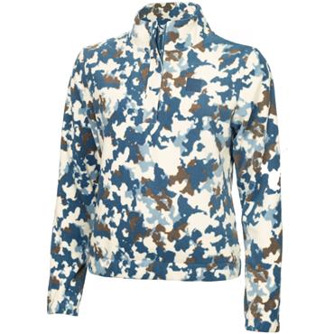 Calvin Klein Golf Ladies Celyn Printed  ½ Zip Fleece Buttercream - Dark Denim