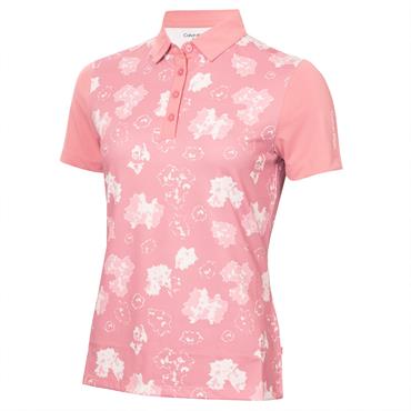 Calvin Klein Golf Ladies Harmony Printed Polo Shirt Powder Pink