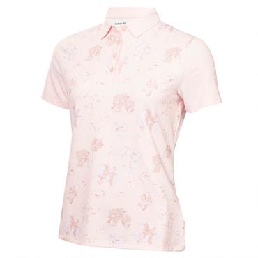 Calvin Klein Golf Ladies Harmony Printed Polo Shirt Shell Pink