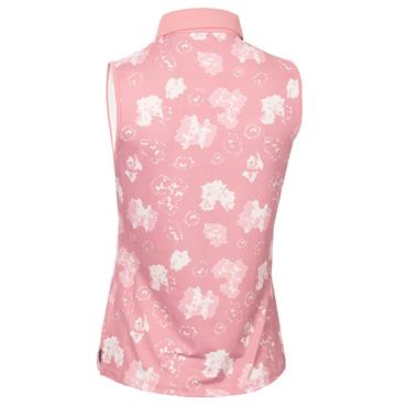 Calvin Klein Golf Ladies Harmony Printed Sleeveless Polo Shirt Powder Pink
