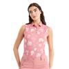Calvin Klein Golf Ladies Harmony Printed Sleeveless Polo Shirt Powder Pink