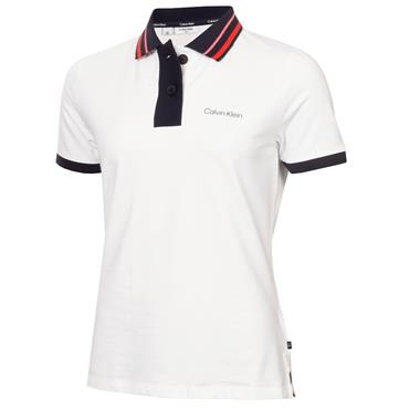 Calvin Klein Golf Ladies Alina Short Sleeve Polo Shirt White