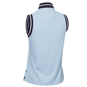 Calvin Klein Golf Ladies Camilla Printed Sleeveless Polo Shirt Blue Bell