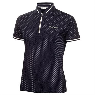 Calvin Klein Golf Ladies Camilla Printed Short Sleeve Polo Shirt Navy
