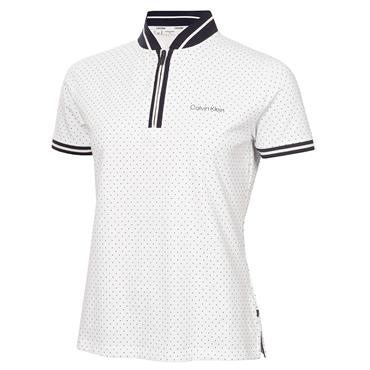 Calvin Klein Golf Ladies Camilla Printed Short Sleeve Polo Shirt White