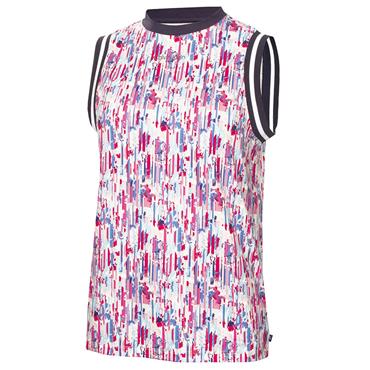 Calvin Klein Golf Ladies Leia Sleeveless Polo Shirt Glitch Print