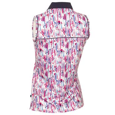 Calvin Klein Golf Ladies Manelle Sleeveless Polo Shirt Glitch Print 