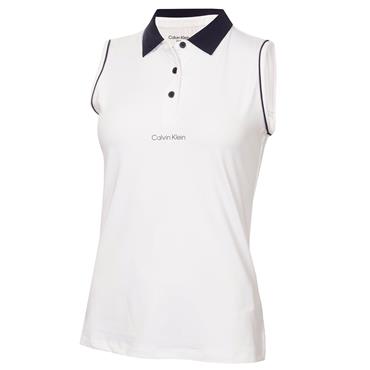 Calvin Klein Golf Ladies Manelle Sleeveless Polo Shirt White