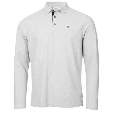 Calvin Klein Golf Gents Bayard Long Sleeve Polo Shirt Silver Marl