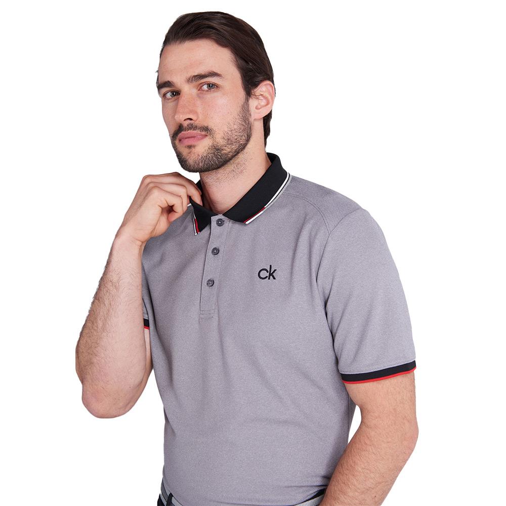 Calvin Klein Golf Gents Snead Polo Shirt Grey Power Red Golf Store Calvin Klein Golf Gents Snead Polo Shirt Grey Power Red Golf Store