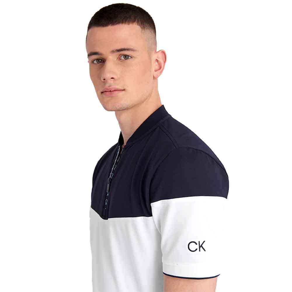 Calvin Klein Golf Gents Cypress Polo Shirt White Navy Irish Golf Store