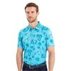 Calvin Klein Golf Gents Cyber Floral Printed Polo Shirt Aquarius