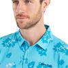 Calvin Klein Golf Gents Cyber Floral Printed Polo Shirt Aquarius