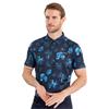 Calvin Klein Golf Gents Cyber Floral Printed Polo Shirt Navy