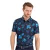 Calvin Klein Golf Gents Cyber Floral Printed Polo Shirt Navy